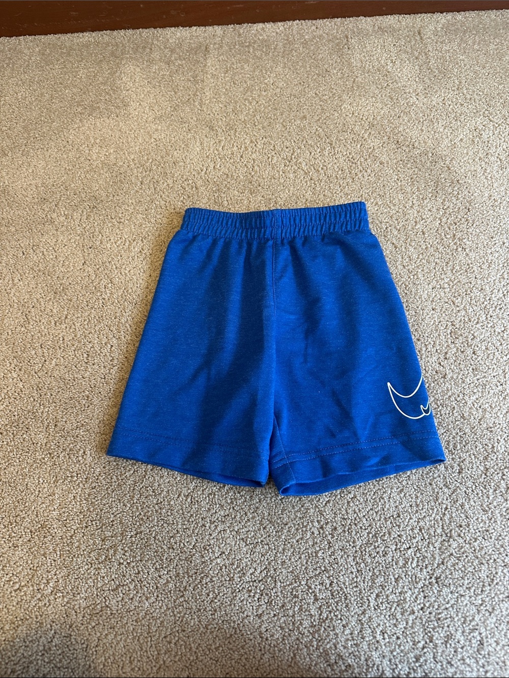 Nike Royal Blue Kids Athletic Shorts with White Swoosh